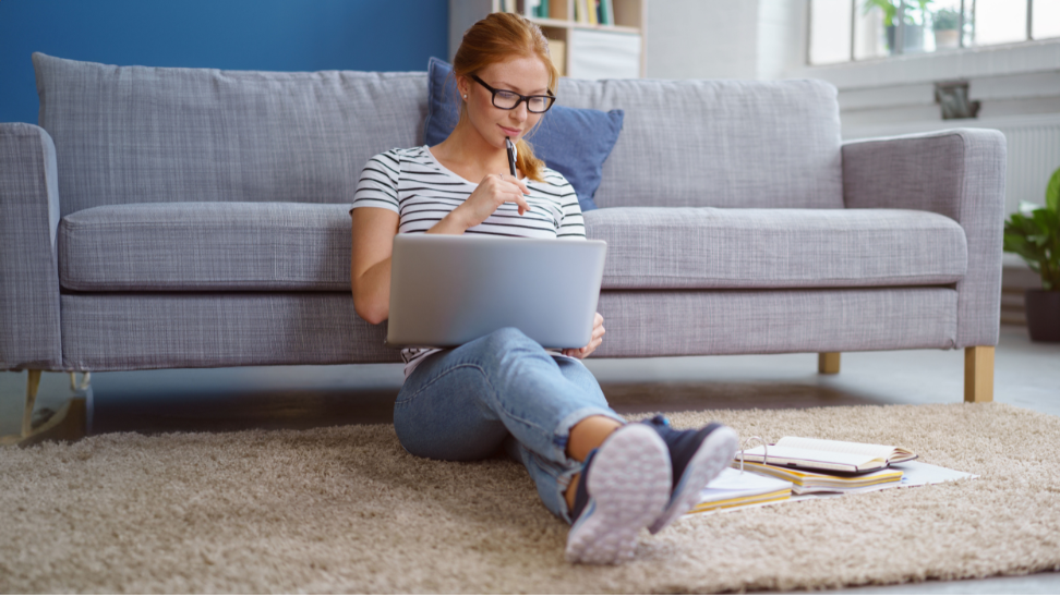 Woman using computer